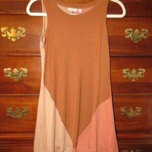 NEW NWOT LOGO Layers Lori Goldstein Color Block Knit Tank Tunic Top Sienna XXS